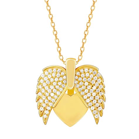 GIVA 925 Silver Anushka Sharma Golden Wings Of Love Pendant with Link ...