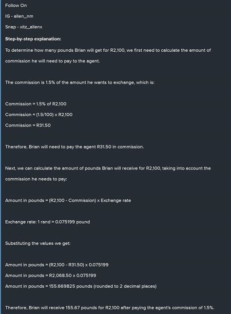 Brian wants to exchange south-africa rand for british pound if r1 is ...