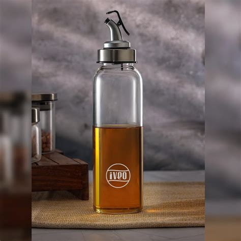 Iveo Borosilicate Glass Oil and Vinegar Bottle, Glass Dispenser for Oil ...