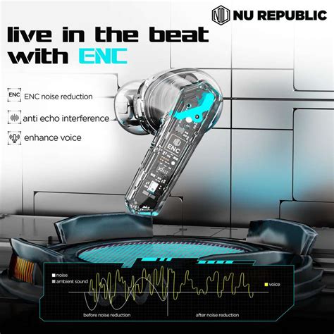 Nu Republic Cyberstud X8 TWS Earbud with 56hr Playtime, ENC Quad Mics ...