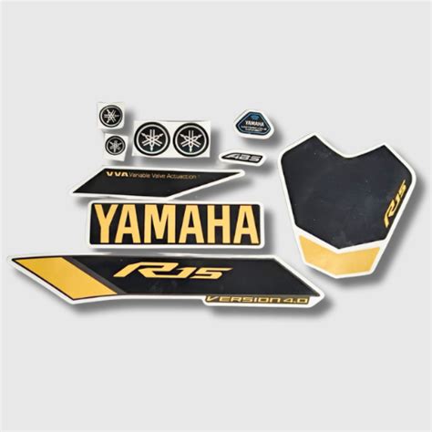 Stckr Set R15 V4 ABS VVA Blk/Gold | For Yamaha | Buy NV Spares ...