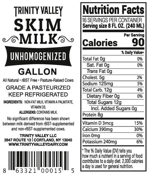 SKIM MILK - Trinity Valley Dairy