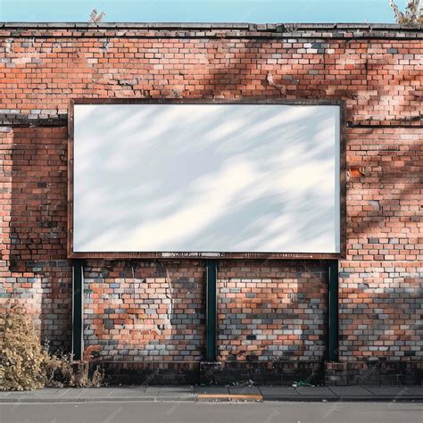 Billboard mockup on old brick wall MOCKUP | Premium AI-generated image