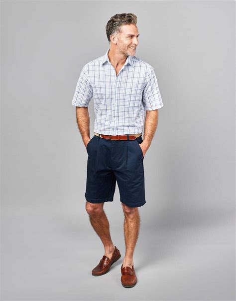 Pleated Front Shorts - Navy