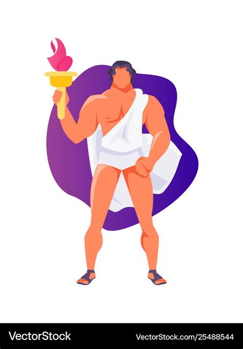 Prometheus with fire Royalty Free Vector Image