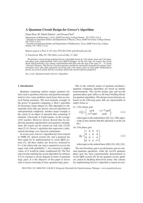 Image result for Grover Algorithm Circuit