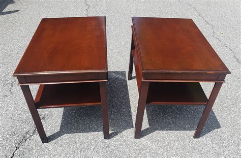 1950s Imperial Grand Rapids Genuine Mahogany Two Tier Side Tables, a ...