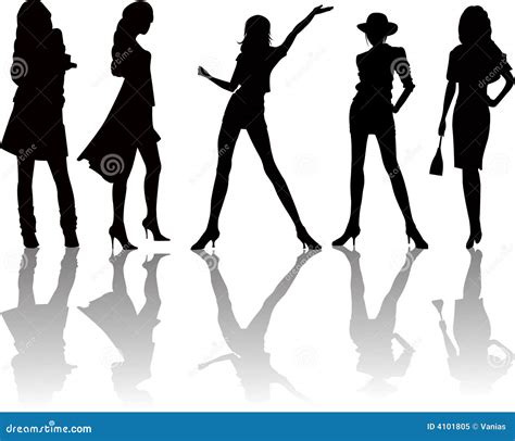 Woman silhouettes - vector stock vector. Illustration of humans - 4101805