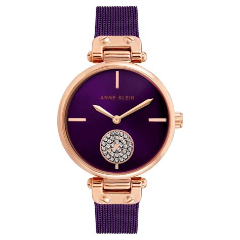 Buy Online Anne Klein Quartz Analog Purple Dial Stainless Steel Strap ...