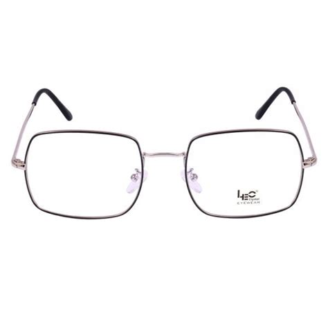 Black & Silver Square Rimmed Eyeglasses - L3199 – LEO Eyewear