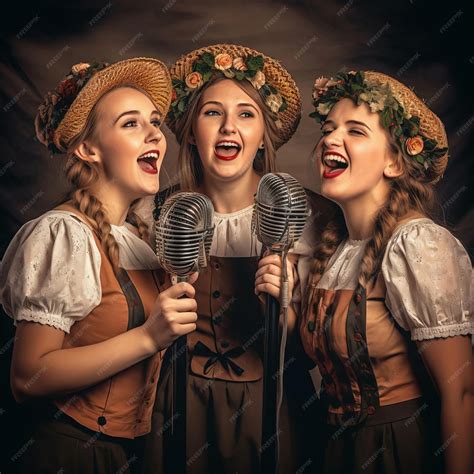 Premium AI Image | German girls singing schlager in their traditional ...