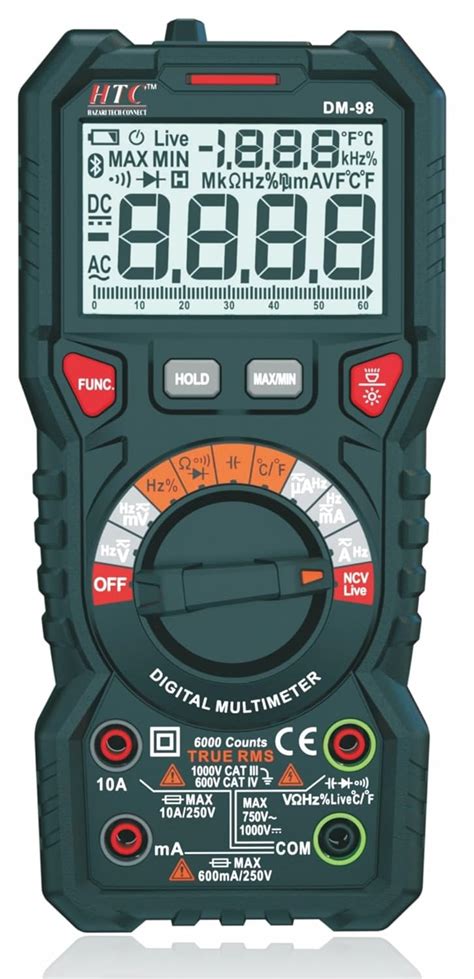 HTC DM-98 with 6000 Counts True RMS/Autorange/Dual Display LCD/Live ...
