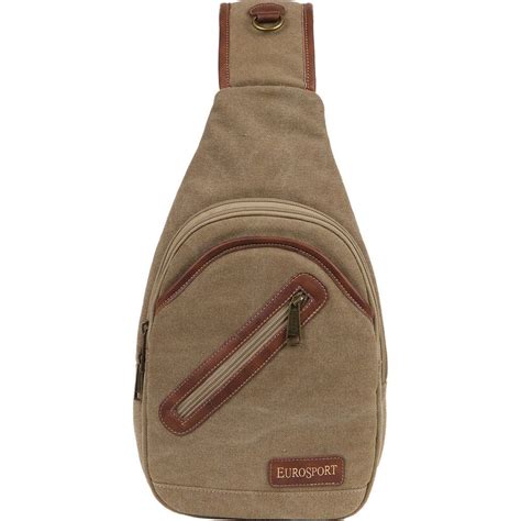 B425 Khaki - Canvas Sling Bag - The Handbag Store