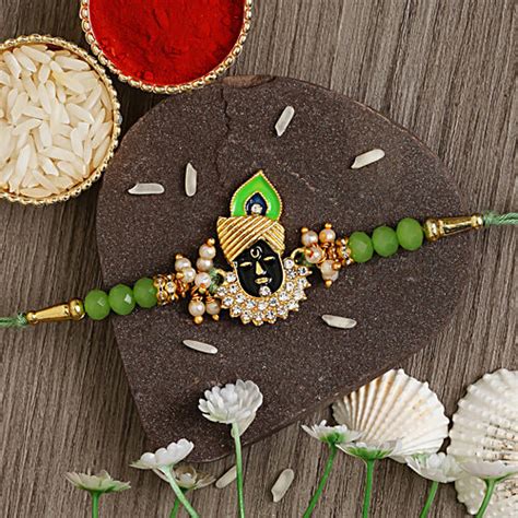 Buy eCraftIndia Green Shrinathji Religious Rakhi Online at Best Price ...