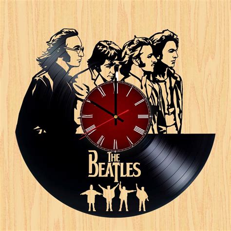 Laser Cut Beatles Vinyl Record Wall Clock Template Free Vector | Wall clock template, Vinyl ...