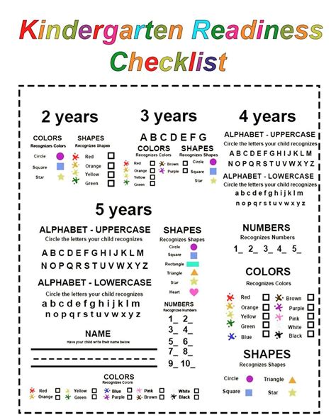 Preschool Reading Readiness Checklist