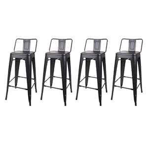 GIA 30-Inch Low Back Stool with Metal Seat, Black, 4-Pack : Amazon.in ...