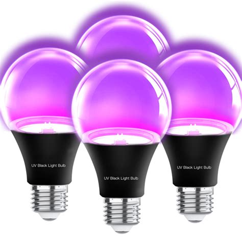 Black Lights Bulbs, 6W A19 E26 Bulb,Wavelength Level 385-400nm,UV LED ...