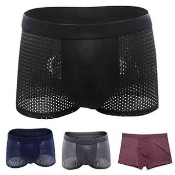 Buy MG MART Men's Breathable Pouch Underwear Packs Mesh Boxer Briefs ...