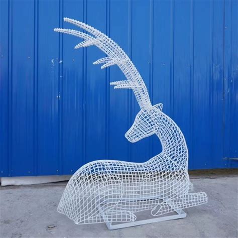 奔跑的梅花鹿_不锈钢动物都是可配色雕塑_厂家图片价格-玉海雕塑 梅花鹿,配色,奔跑,不锈钢,动物