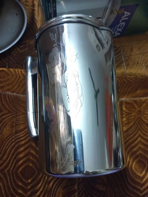 Sagar® Stainless Steel Alexa Laser Art Jug Steel Jug Pitcher for Water ...