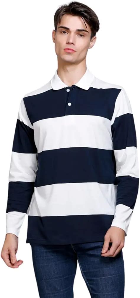 SANE ORIGINALS Full Sleeve Polo T-Shirt for Men Stripe || 100% Rich ...