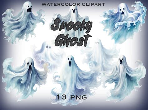 Spooky Ghosts Halloween Clipart Graphic by FantasyDreamWorld · Creative ...
