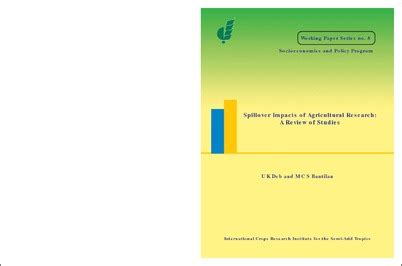 Spillover impacts of agricultural research: a review of studies ...