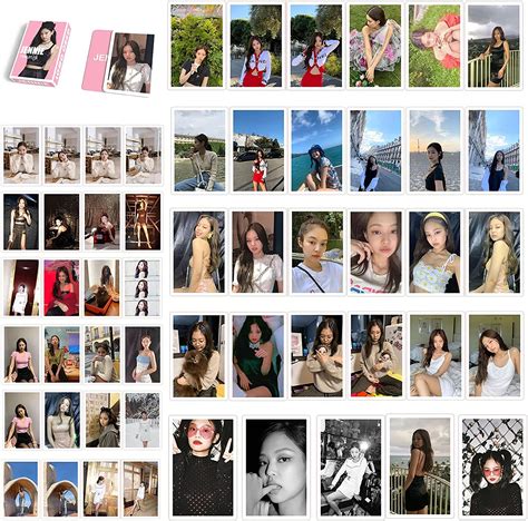 Buy BP Kpop Lomo card JENNIE Kim Photocards with Greeting Card Box for ...