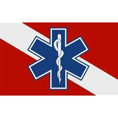 Buy JR Studio 3x5 inch Dive Flag with EMT Star of Life Sticker (Logo ...
