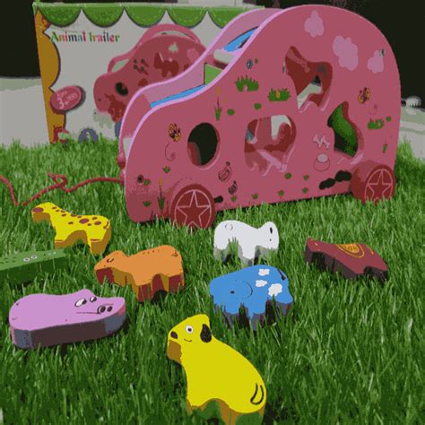 Wooden Animal Trailer Bus