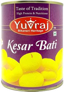 Yuvraj Food Product Sweets Kesar Bati famous Rajasthani mithai 1 kg Tin ...