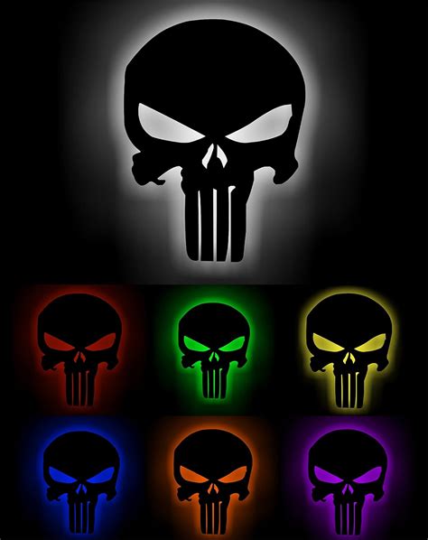 AD INFINITUM ® The Punisher 16 Colors LED Wall Lamp with Mobile App ...