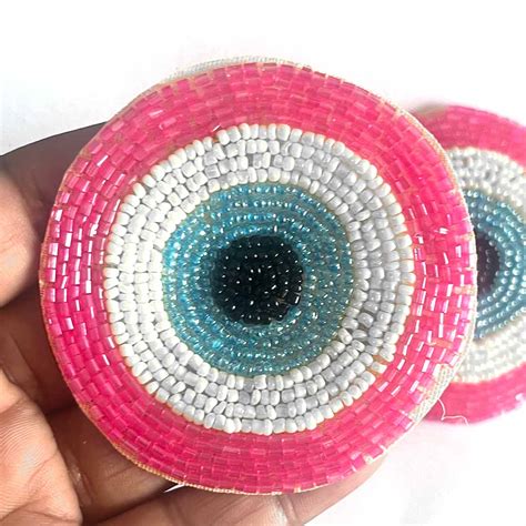 Pink Colour Katdana Round Evil Eye Booti Pack Of 4 For Bandhanwar Deco ...