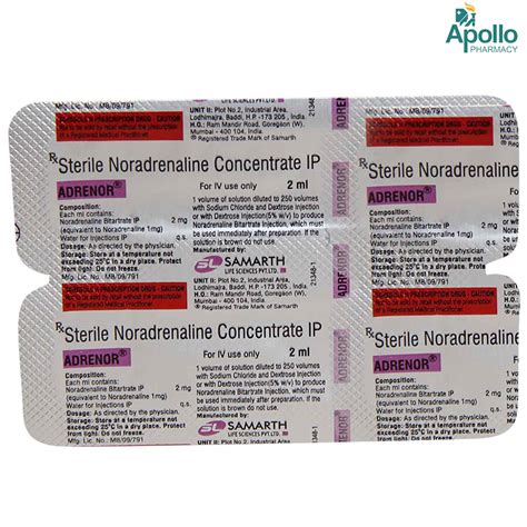 Adrenor Injection 2 ml Price, Uses, Side Effects, Composition - Apollo ...
