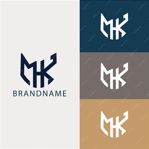Modern monogram initial letter mhk logo template | Premium Vector