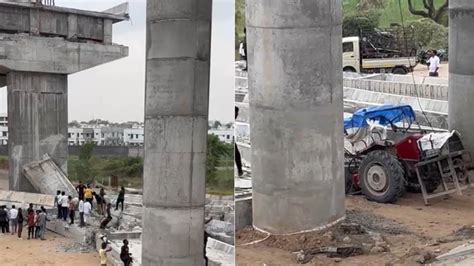 गुजरात: पालनपुर में निर्माणधीन ओवरब्रिज का स्लैब टूटा, CCTV फुटेज में ...