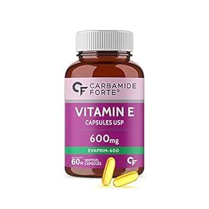 Carbamide Forte Vitamin E 600mg Capsules for Face and Hair | 100% ...
