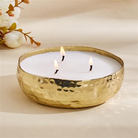 Buy Austin Ocean Scented Hammered Metal 3-Wick Candle from Home Centre ...