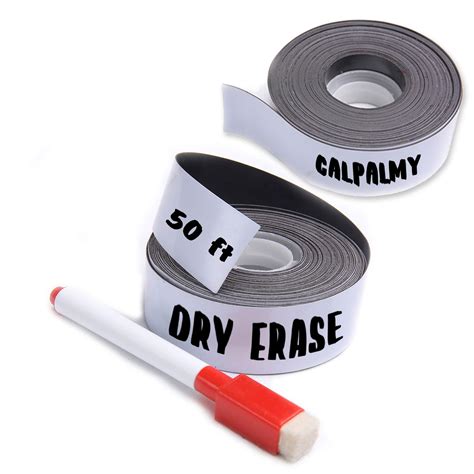Buy (2-Pack) 1 Inch x 25 Feet Magnetic Dry Erase Strips - Magnetic ...