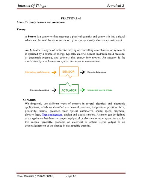 Iot-pr-2 - iot practical 2 - PRACTICAL – Aim: - To Study Sensors and ...