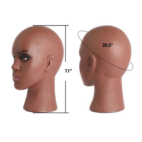 Phamb Afro Mannequin Head for Wigs Black Styrofoam Mannequin Head with ...