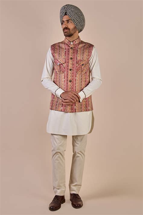 Multi Hued Striped Nehru Jacket | CHHĒ