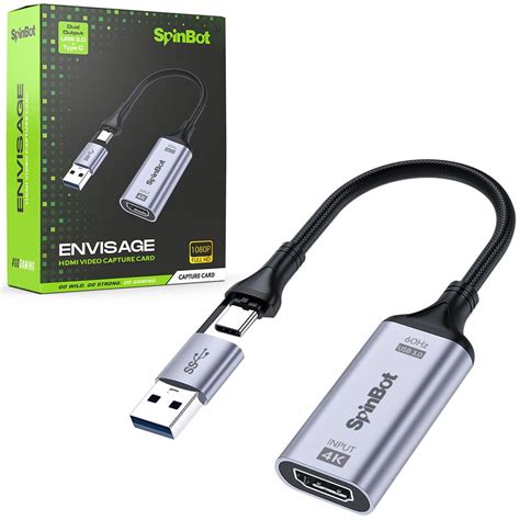 SpinBot Envisage Full HD Video Capture Card | 4K HDMI to USB3.0 1080p/