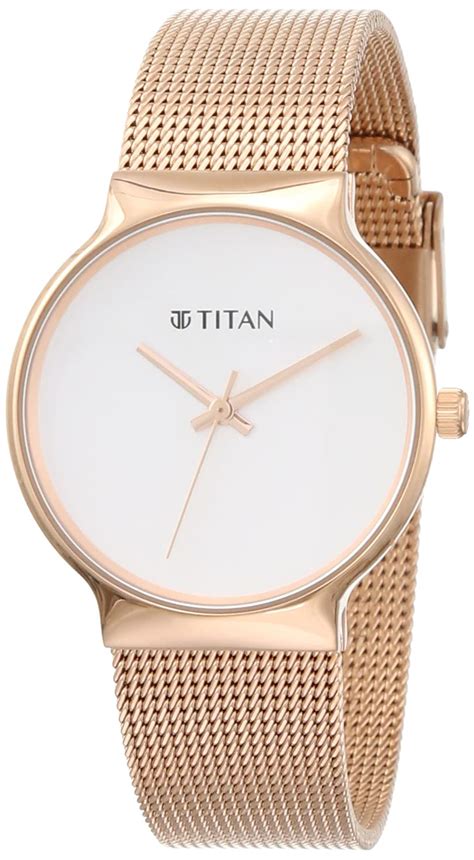 Titan Slimline Silver Dial Women Analog Watch with Stainless Steel ...