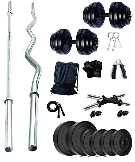 Buy FitBox Sports Gym Combo with 3 feet Barbell, 3 feet Curl Rod ...