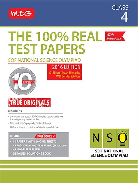 The 100 Percent Real Test Papers -NSO- Class 4 : MTG Editorial Board ...