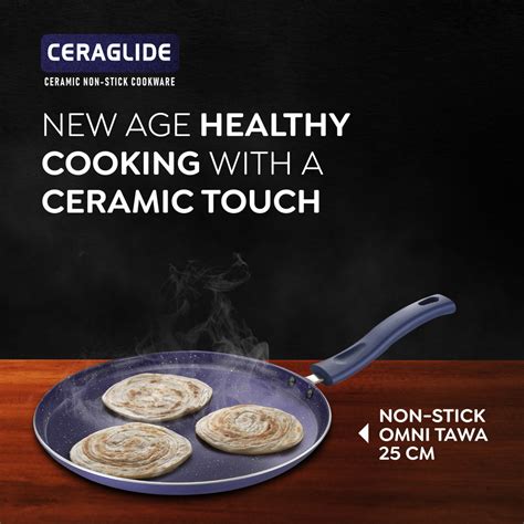 Shop Prestige Ceraglide Non Stick Omni Tawa - Aluminium (25 cm) 1 Unit ...