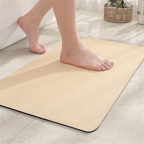PABUBE Super Absorbent Quick Dry Bath Mat, Thin Bathroom Rug Fit Under ...