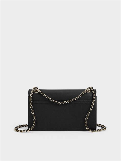 Black Everline Braided-Strap Shoulder Bag - Black - Sale - CHARLES ...